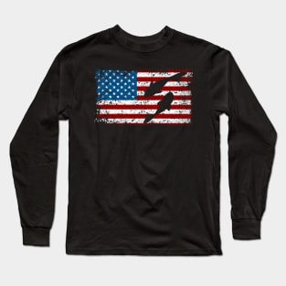 Patriotic Swimming Fish Long Sleeve T-Shirt